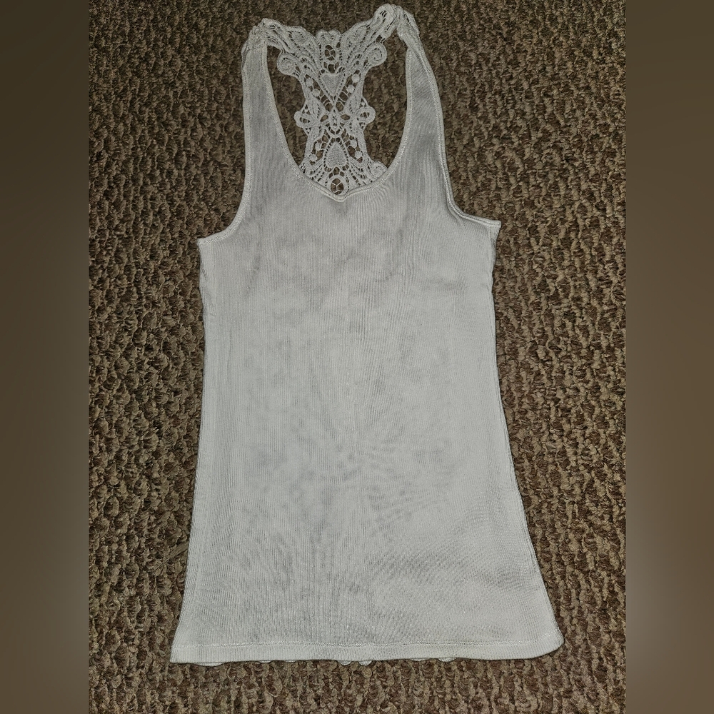 Victoria's Secret White Lace Tank Top